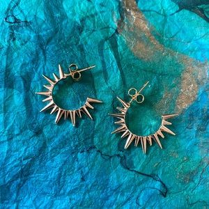 18ct Gold Plated Huggie Studded Earrings